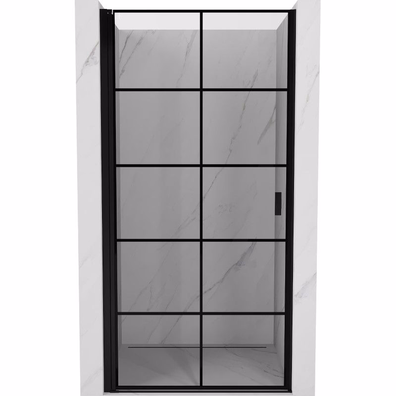 MEXEN - MIST dverná časť (1d) 80x200 cm 6mm čierna, dekor, ľavé 8A2-080-000-70-77-L