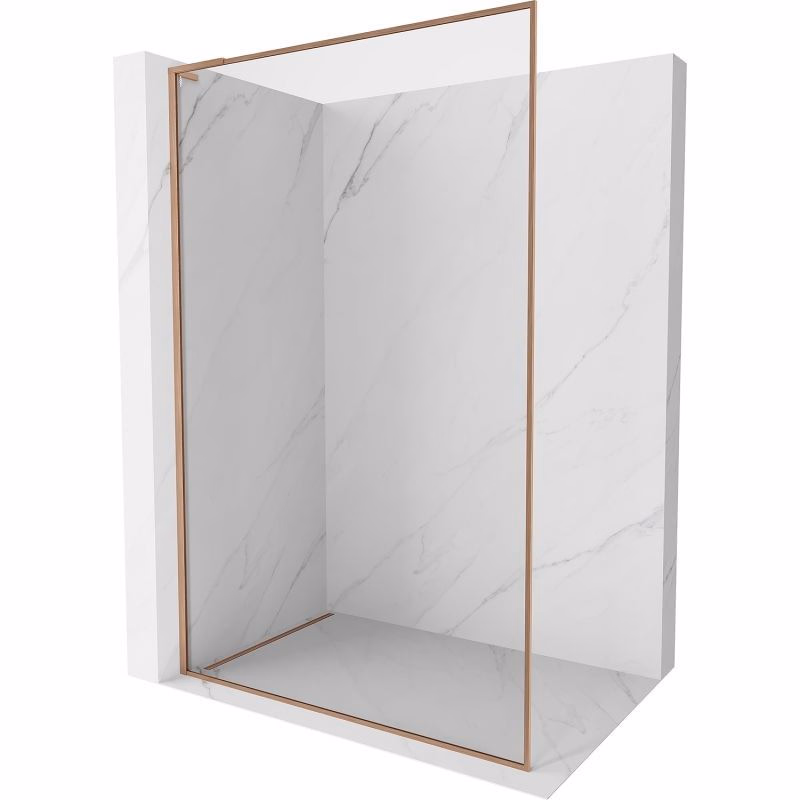 MEXEN/S - Kyoto-XF L Sprchová zástena WALK-IN s rámom 80 x 202, transparent 10 mm, meď kartáčovaná 800-080-174-65-00-XF