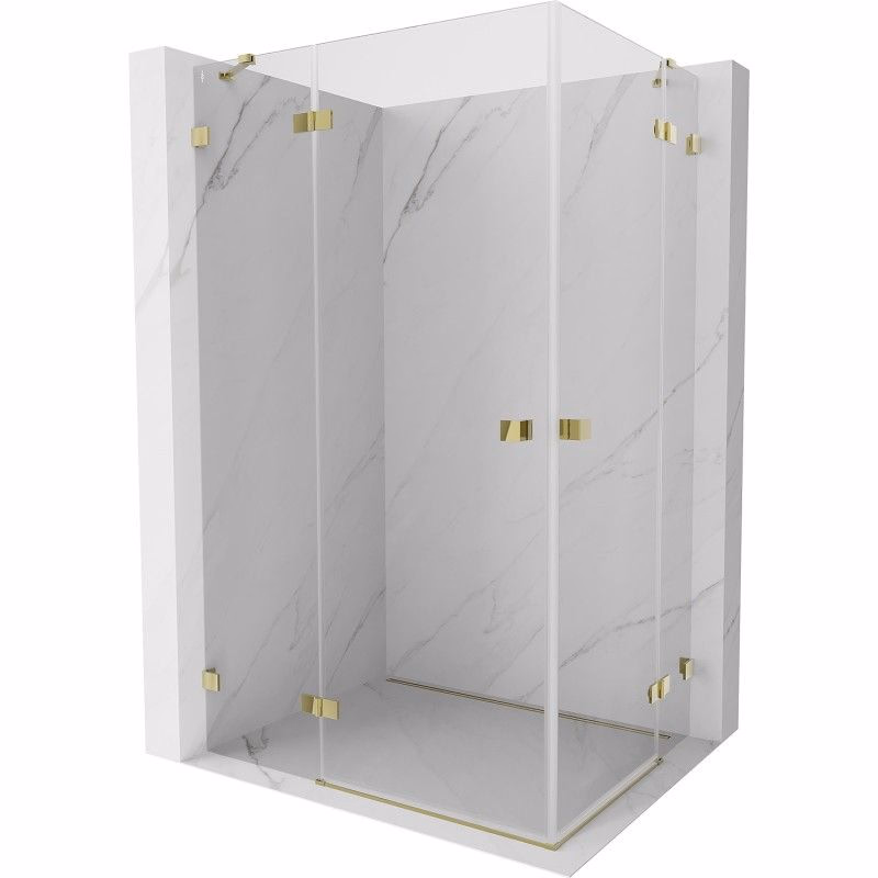 MEXEN/S - Lunar Duo sprchovací kút dvere krídlové 120 x 105, transparent, zlato 834-120L-105P-50-00
