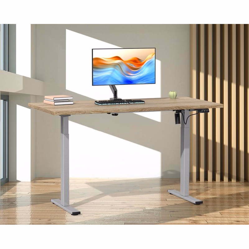Výškovo nastaviteľný stôl E-Lona 140x50, dub sonoma