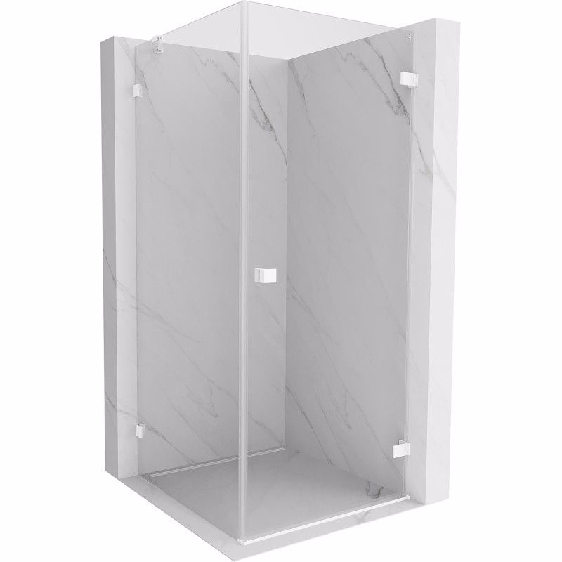 MEXEN/S - Lunar-B sprchovací kút dvere krídlové pravá 80 x 80, transparent, biela 832-080-080-20-00-P