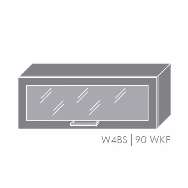 ArtExt Kuchynská linka Brerra - lesk Kuchyňa: Horná skrinka W4BS/90 WKF / rám vo farbe dvierok (ŠxVxH) 90 x 36 x 32,5 cm