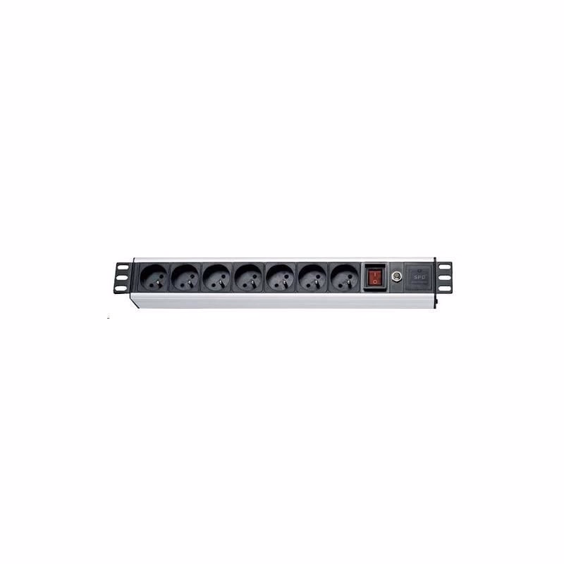19" rozvodný panel XtendLan 5x230V, 2xIEC320-C13, ČSN, vypínač, indikátor napätia, nadprúdová ochrana, kábel 1, 8m, 1, 5U