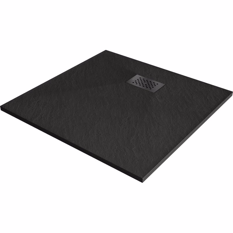 MEXEN/S - Hugo sprchová vanička SMC 90 x 90, čierna, krytka čierna 42709090-B
