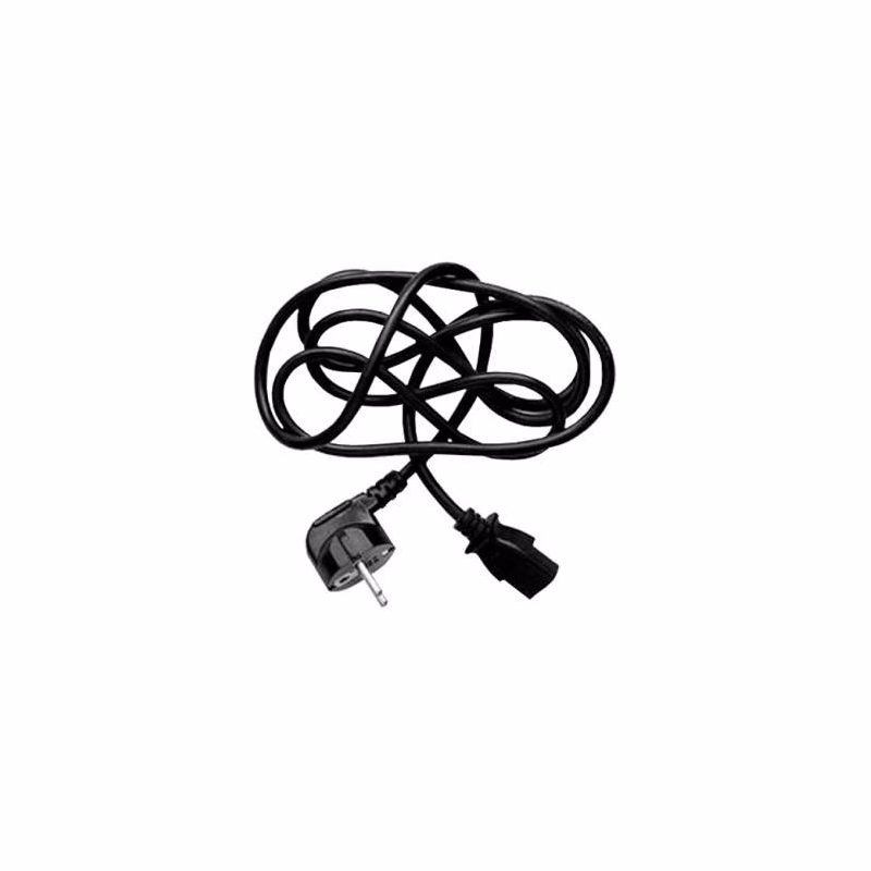 Síťový kábel 230V napájací, CEE7 (vidlica) - C13, 2m, VDE approved, černý, Logo, blister, DOPRADE