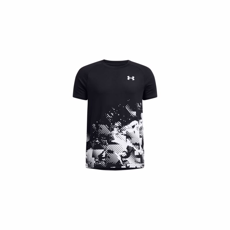 Chlapčenské tréningové tričko s krátkym rukávom UNDER ARMOUR UA Tech Graphic SS-BLK