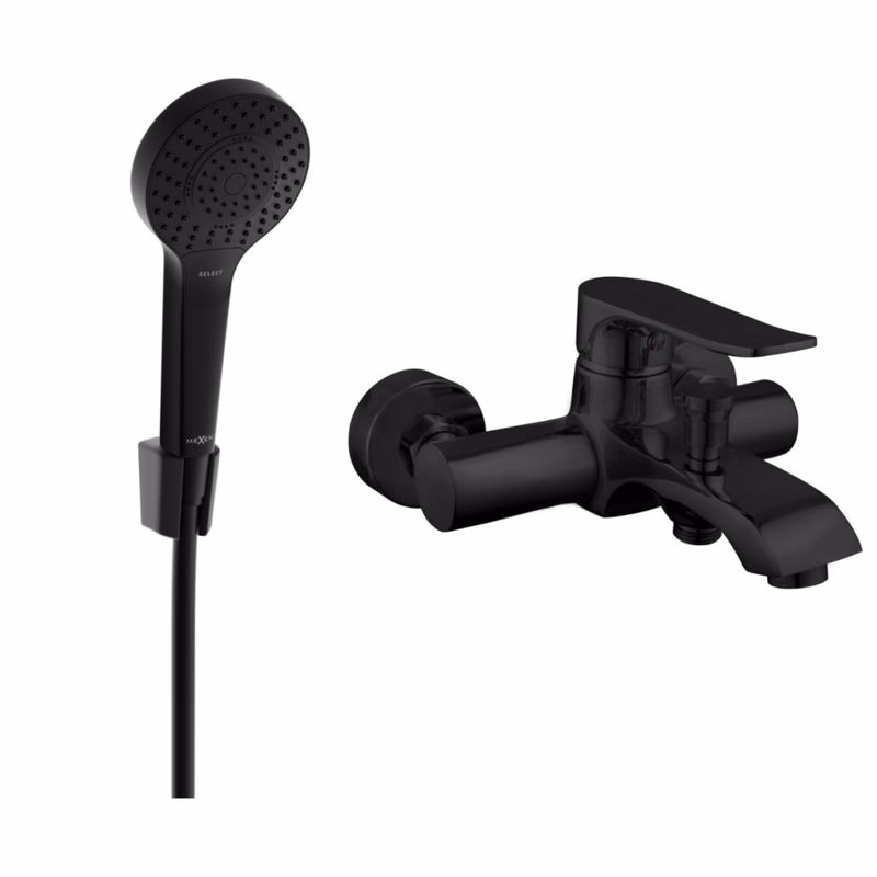 MEXEN/S - Pecos R05 vaňová batéria so sprchou set, čierna 7273R05-70