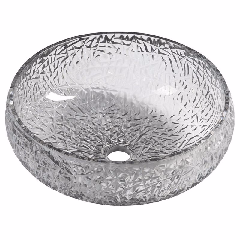 SAPHO - GAVIOTA gravírované sklenené umývadlo na dosku primer 42cm, čierna TY306