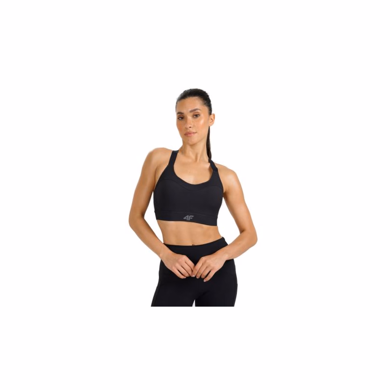 Dámska tréningová športová podprsenka 4F SPORT BRA F180-WAW25USBAF180-20S-DEEP BLACK