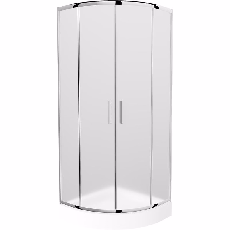 MEXEN/S - Rio štvrťkruhový sprchovací kút 90 x 90, dekor, chróm + vanička Rio 863-090-090-01-30-4710