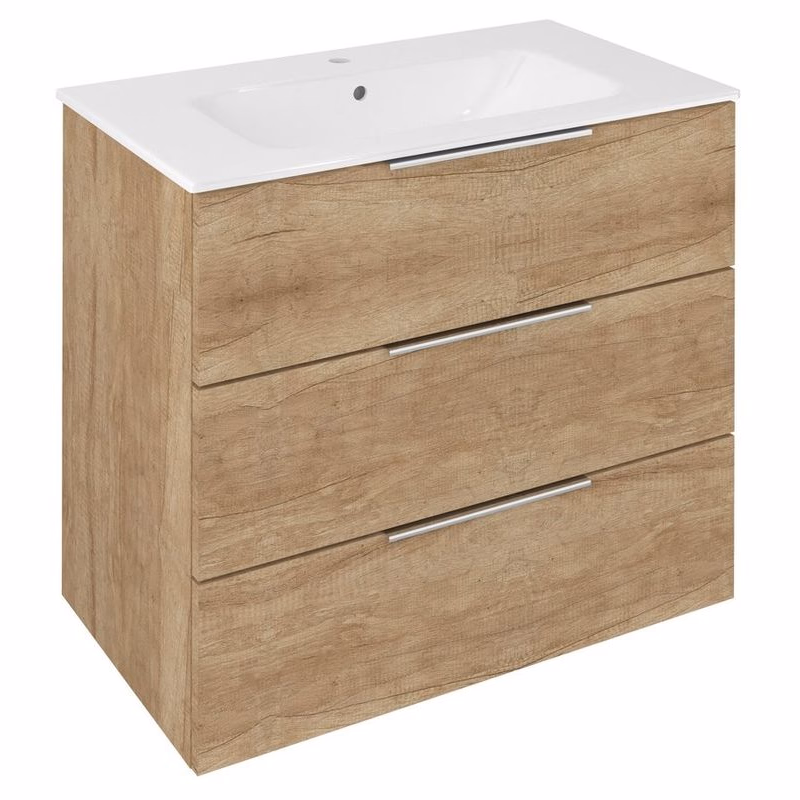 SAPHO - CIRASA umývadlová skrinka 79,8x75x46cm, 3x zásuvka, dub Alabama CR831-2222