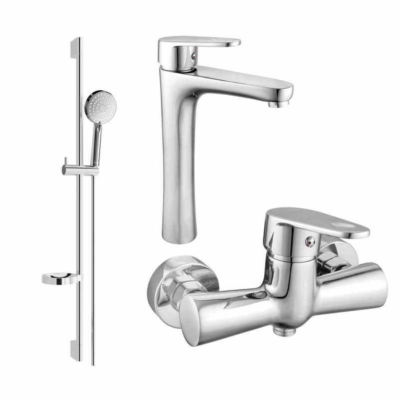 MEXEN/S - Kama DS75 SET umývadlová batéria + sprchová s príslušenstvom, chróm 72514DS75-00