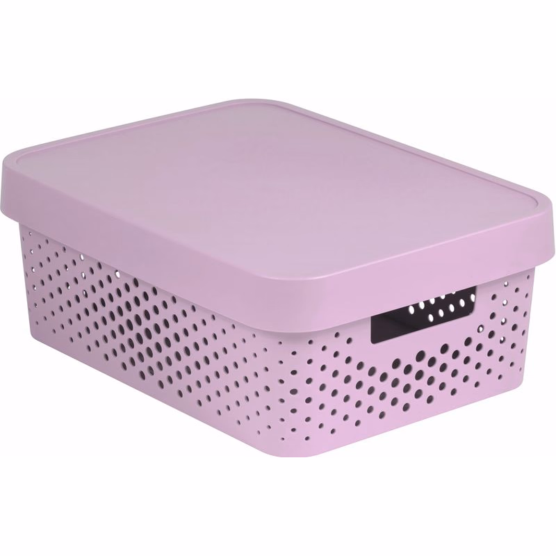 CURVER Úložný box INFINITY DOTS 11l s vekom | ružová