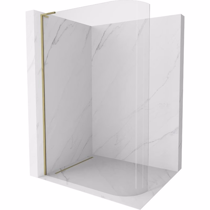 MEXEN/S - KiotoL Sprchová zástena WALK-IN 100 x 200, transparent, złota 800-100-103-50-06