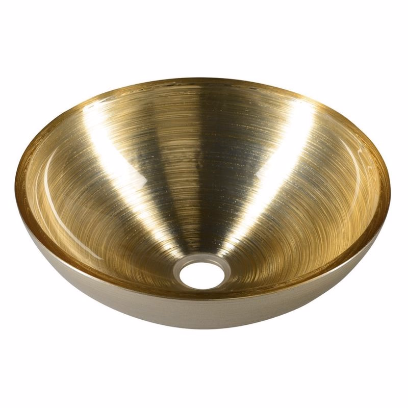 SAPHO - MURANO SOFT BROWN sklenené umývadlo na dosku, priemer 40cm, zlatá/strieborna AL5318-67