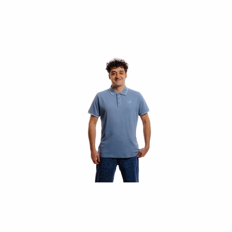 Pánske polo tričko s krátkym rukávom AUTHORITY PS- RICE PLAIN M dust blue