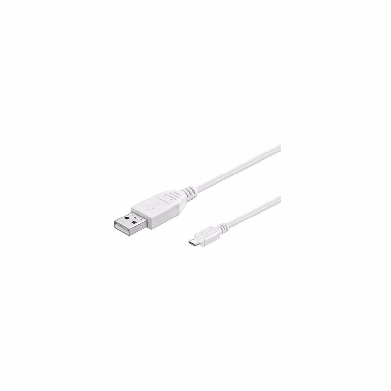 PremiumCord Kábel micro USB 2.0, AB 5m, biela