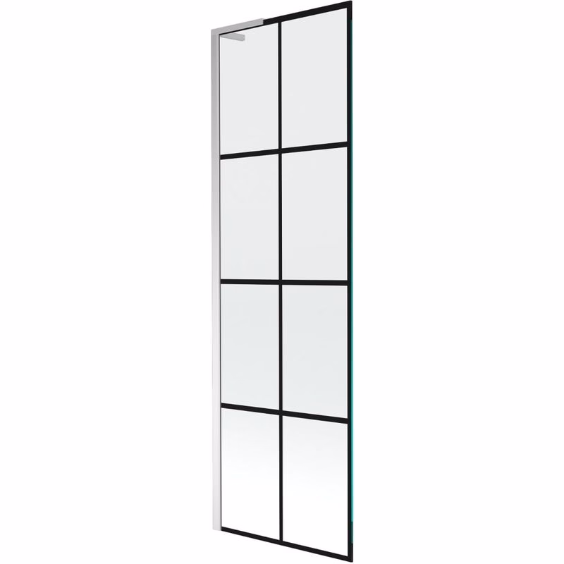 MEXEN/S - Next L vaňová zástena FIX 60 x 150, čierna vzor, chróm 895-060-000-03-77-01