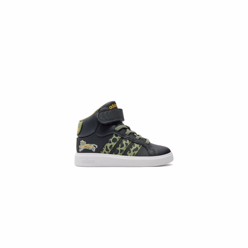 Chlapčenská rekreačná obuv ADIDAS Grand Court Mid Lion King K carbon green