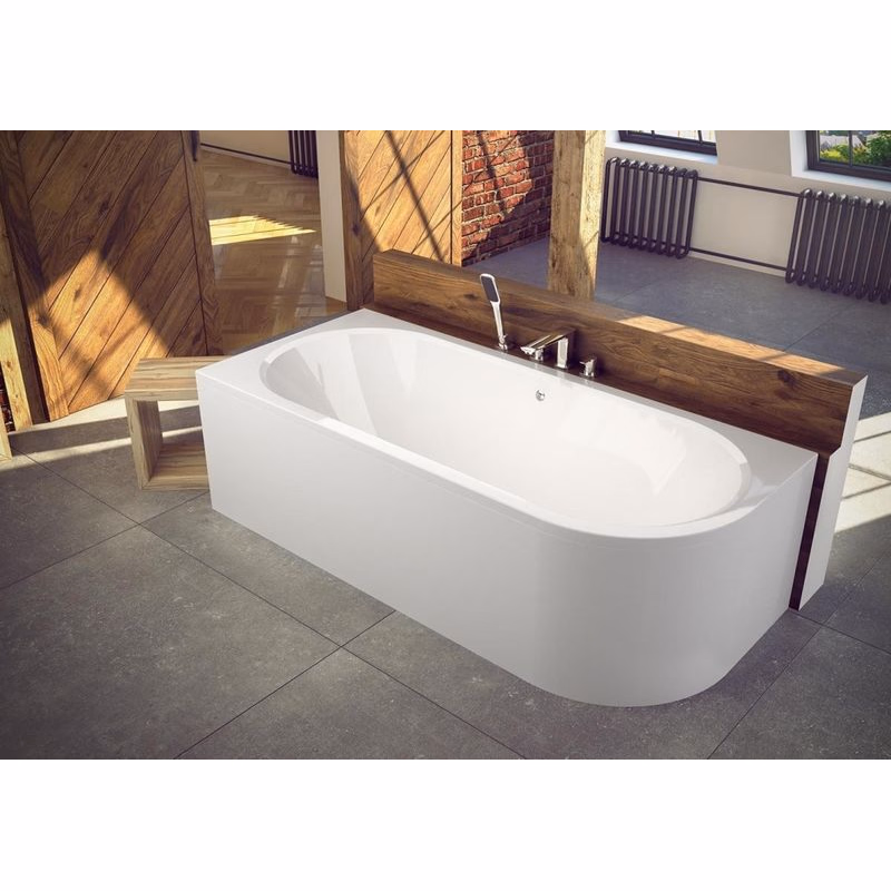 BESCO - Asymetrická vaňa AVITA - Nožičky k vani - S nožičkami, Rozmer vane - 170 × 75 cm, Spôsob prevedenia - Ľavé VANAVIT170L + OLVPINOZ
