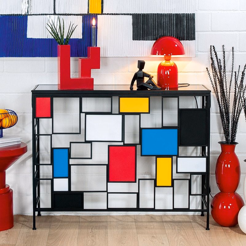 Konzolový stolík "Mondrian" kovový