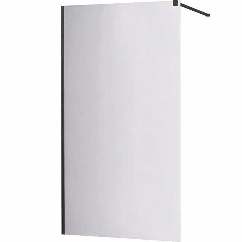 MEXEN/S - KIOTO Sprchová zástena WALK-IN 100x200 cm 8 mm, čierna, zrkadlové sklo 800-100-101-70-50