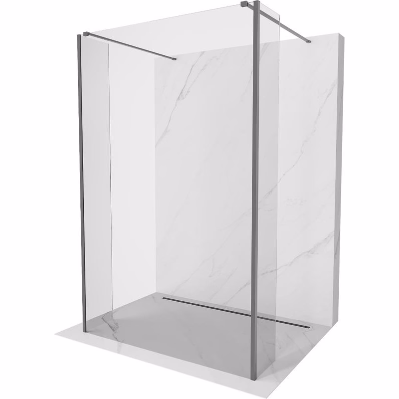 MEXEN/S - Kyoto Sprchová zástena WALK-IN voľne stojaca 90 x 30 x 30, transparent, grafit metal 800-090-030-222-95-00-030