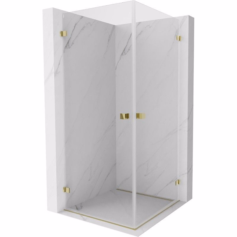 MEXEN/S - Lunar-B Duo sprchovací kút dvere krídlové 75 x 75, transparent, zlato 832-075L-075P-50-00