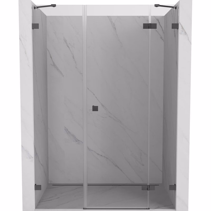 MEXEN/S - Lunar sprchové dvere krídlové pravé 125, transparent, grafit kartáčovaná 834S-125-050-66-00-P