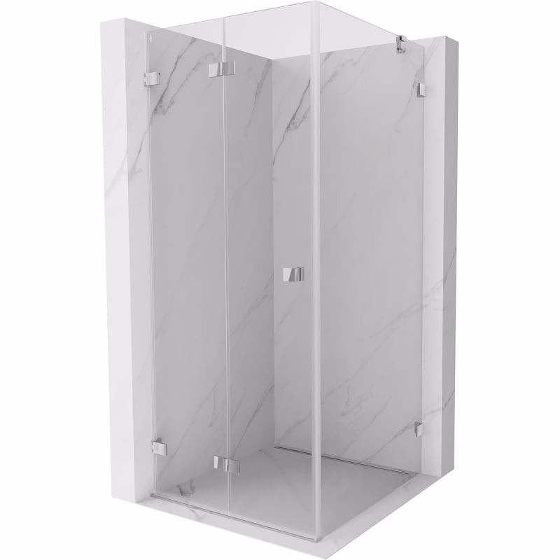 MEXEN/S - Lunar-F sprchovací kút skladacie dvere ľavá 90 x 90, transparent, chróm 836-090-090-01-00-L
