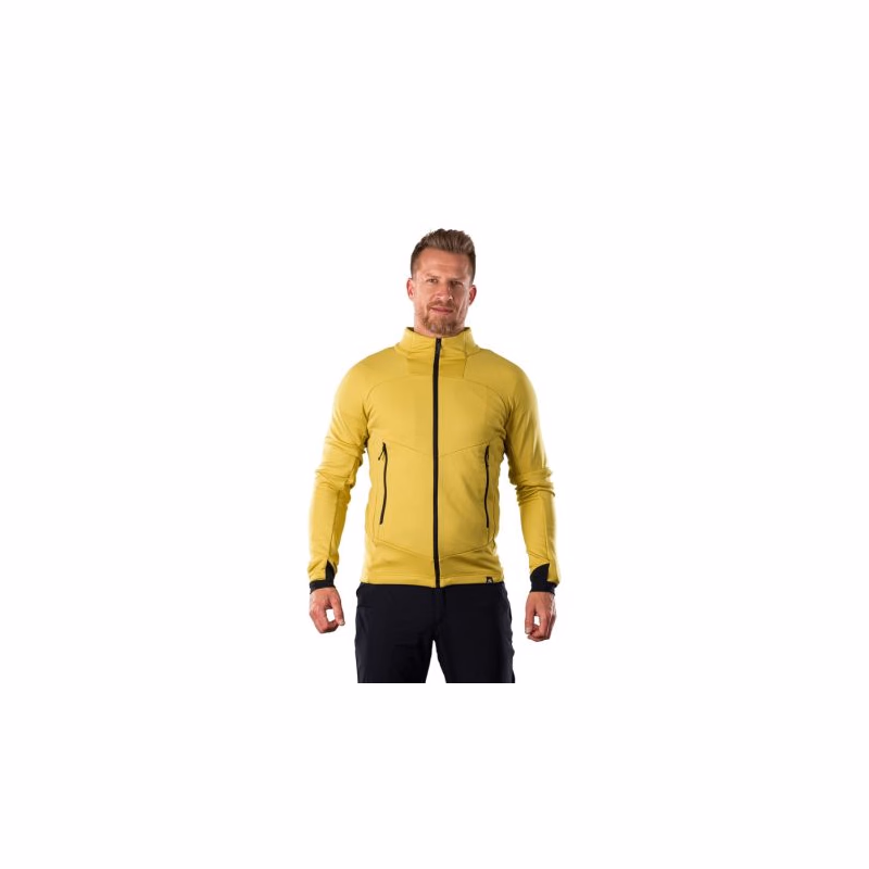 Pánska turistická flisová mikina so zipsom NORTHFINDER JACINTO-520mustard
