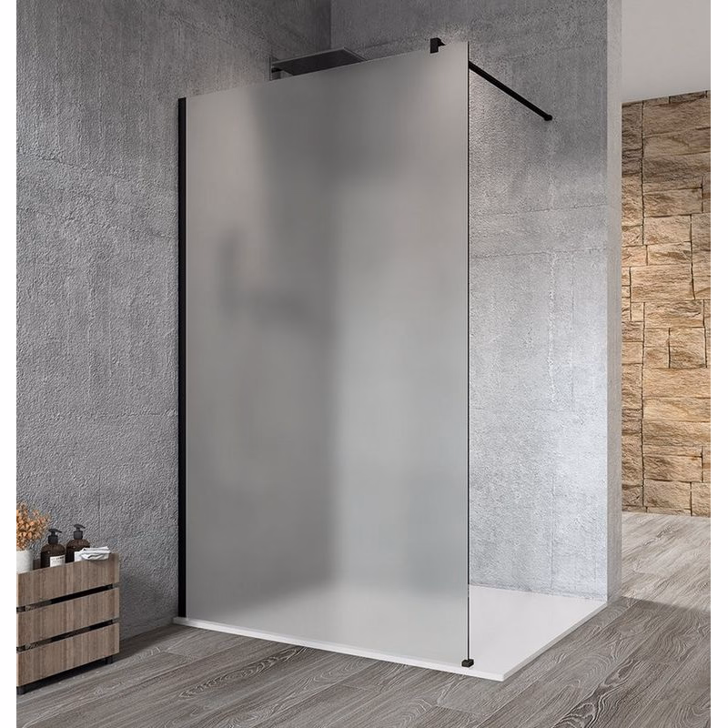 GELCO - VARIO BLACK jednodielna sprchová zástena na inštaláciu k stene, matné sklo, 1400 GX1414GX1014