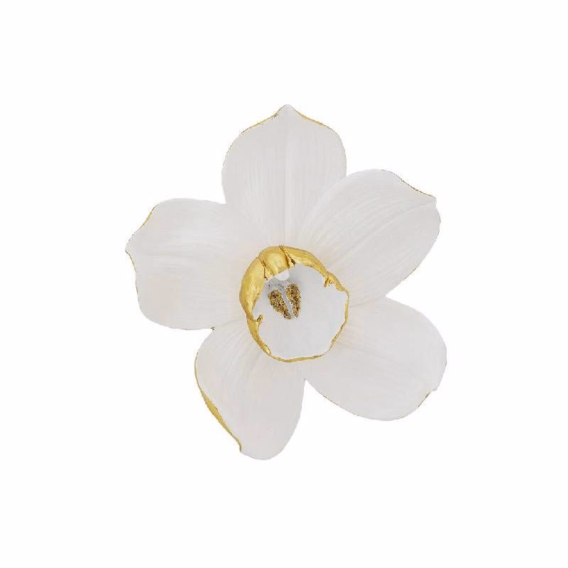 Orchidea nástenná dekorácia bielo-zlatá