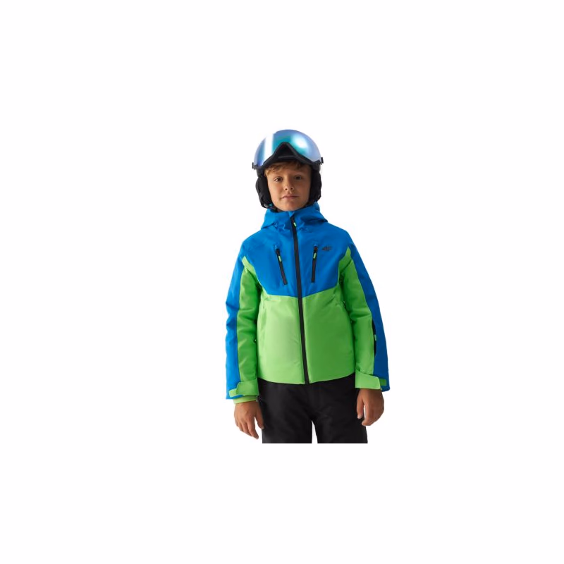 Chlapčenská lyžiarska bunda 4F JUNIOR TECHNICAL JACKET-JAW23TTJAM300-35S-TURQUOISE