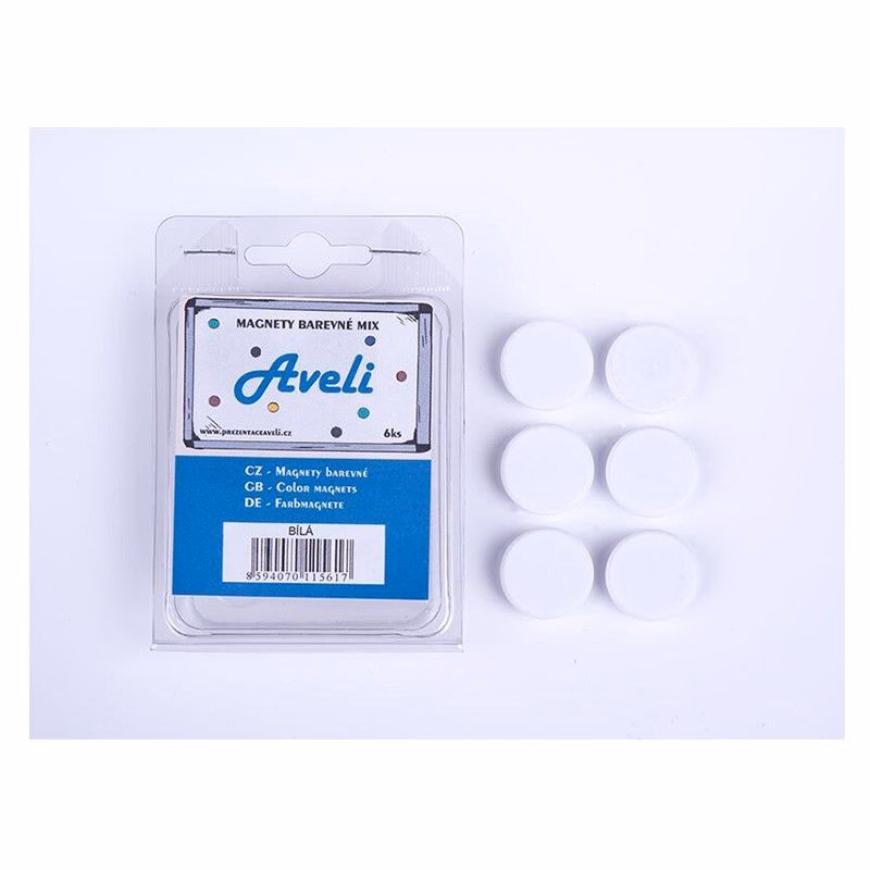 Set magnetov AVELI, biela farba