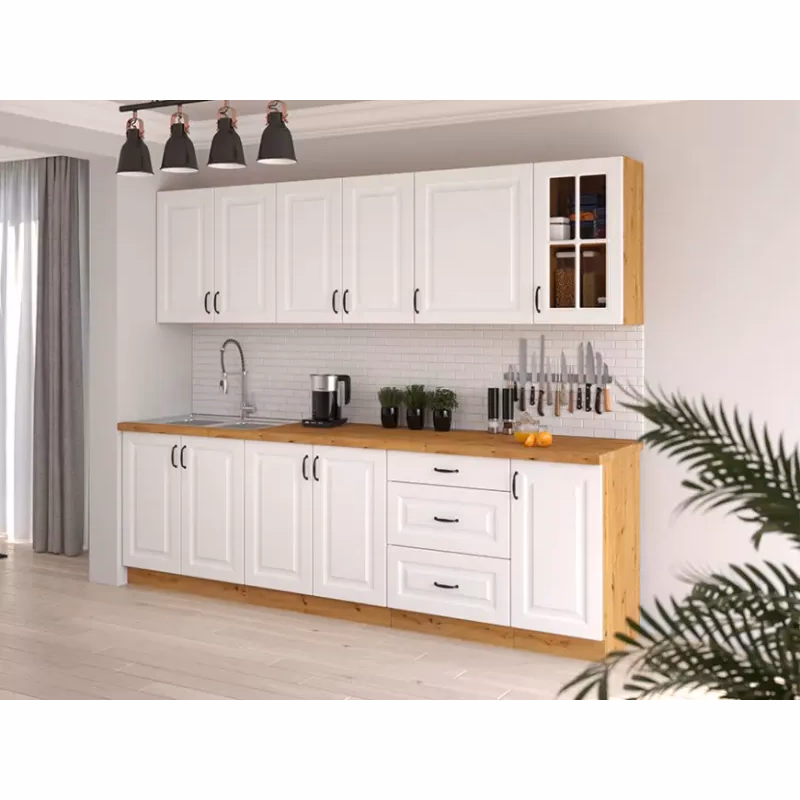 Kuchynská linka Stilo biela mat/artisan 260 bez dosku