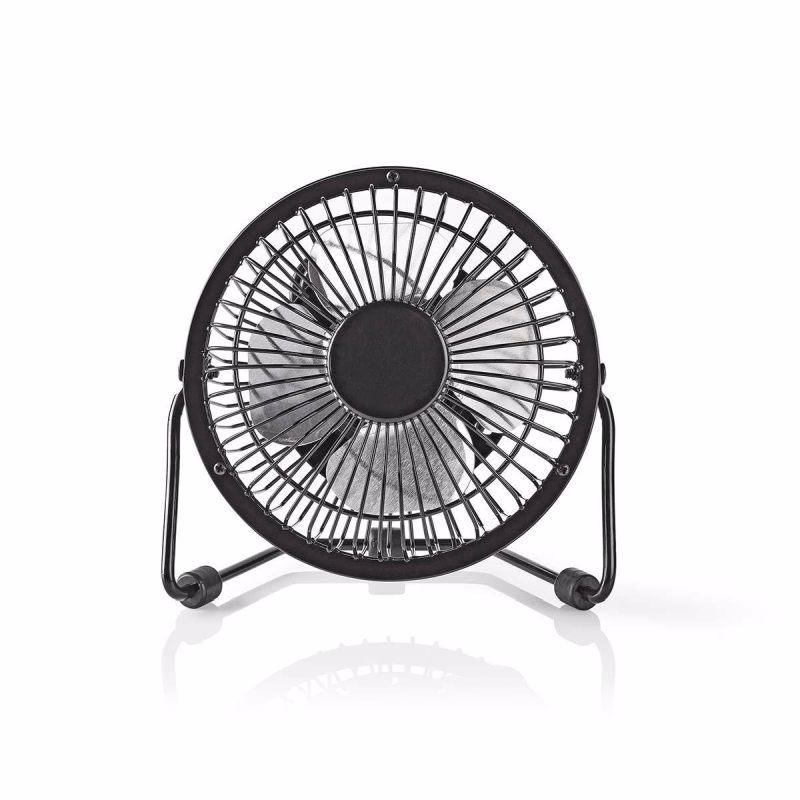 Nedis FNDK1BK10 - Kovový Mini Ventilátor | Priemer 10 cm | Napájanie prostredníctvom USB | Čierna farba