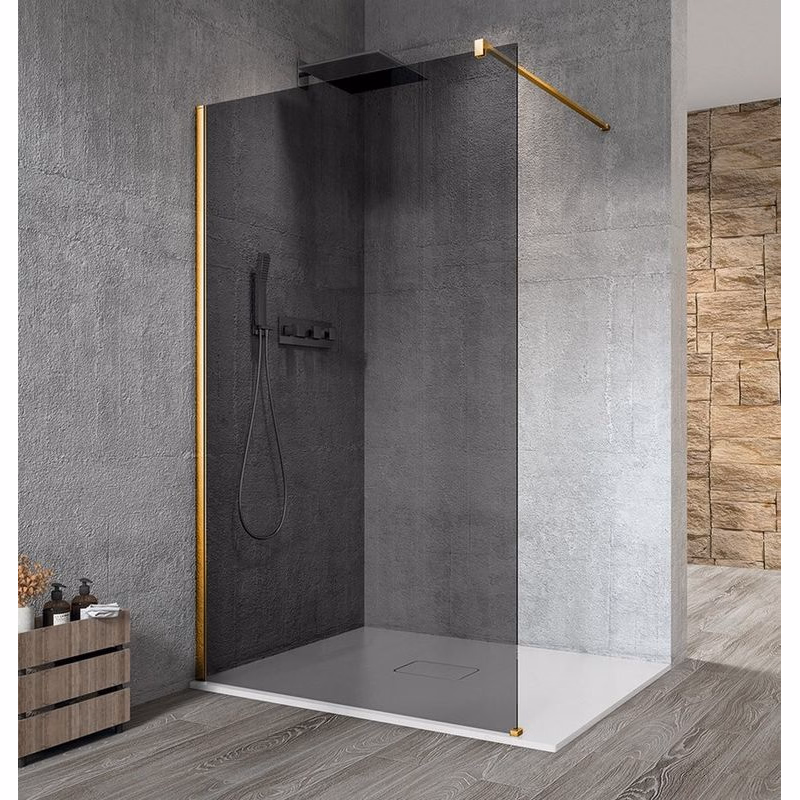 GELCO - VARIO GOLD MATT jednodielna sprchová zástena na inštaláciu k stene, dymové sklo, 1200  GX1312-01