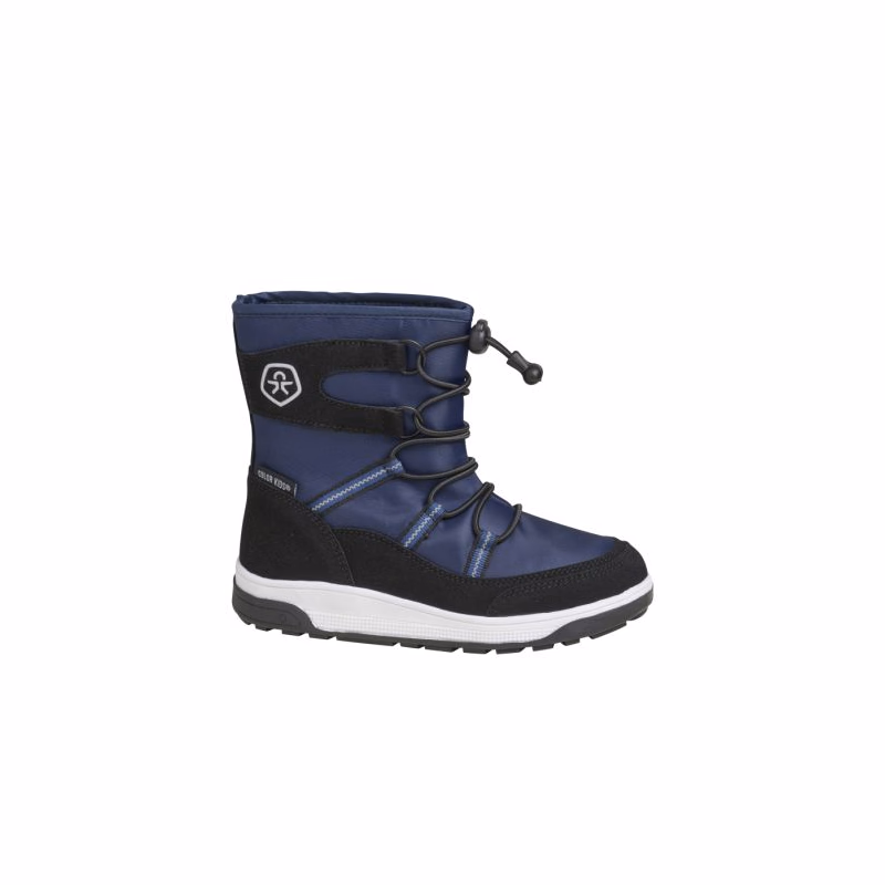 Chlapčenské vysoké zimné topánky COLOR KIDS Boots W. String & Stopper, total eclipse