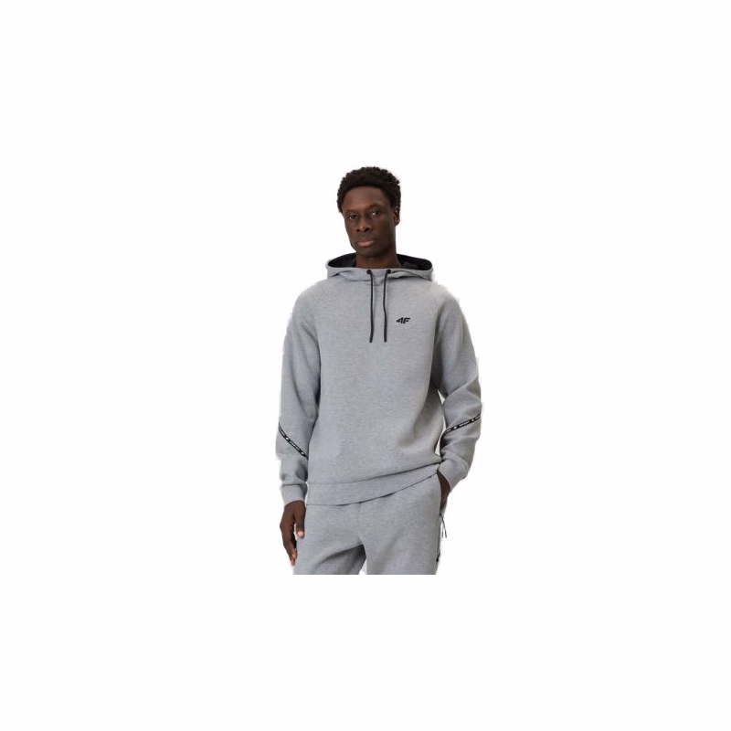 Pánska mikina s kapucňou 4F SWEATSHIRT M2238-27M-COLD LIGHT GREY MELANGE