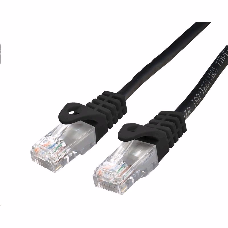 C-TECH Kábel patchcord Cat6, UTP, čierny, 0,25m