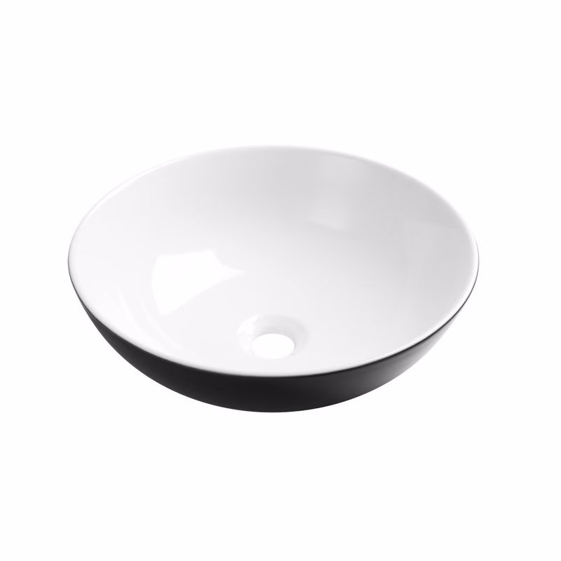 INVENA - Umývadlo na dosku TINOS TREND, 39,5 cm, čierna - biela CE-43-041-C