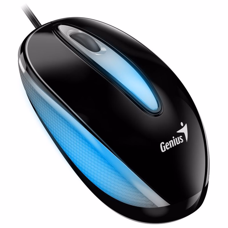 Genius DX-Mini / Myš, drôtová, optická, 1000DPI, 3 tlačidlá, USB, RGB LED, čierna