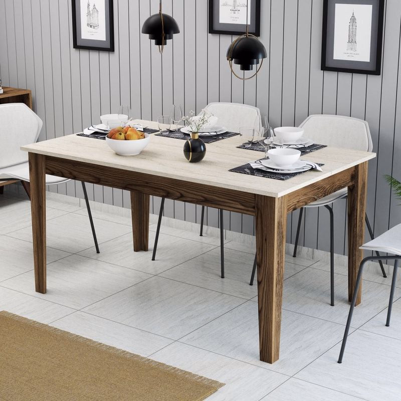 Jedálenský stôl Milan 898 - Walnut, Travertine