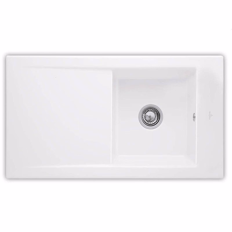 VILLEROY & BOCH VILLEROY & BOCH - Keramický drez Timeline 50 White alpin nástavný 900 x 510 bez excentra 330701R1