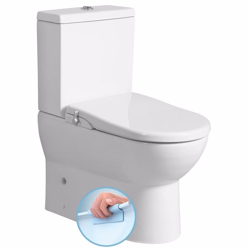 SAPHO - JALTA WC kombi s bidetem Clean Star, Rimless, spodný/zadný odpad, biela LB402-1