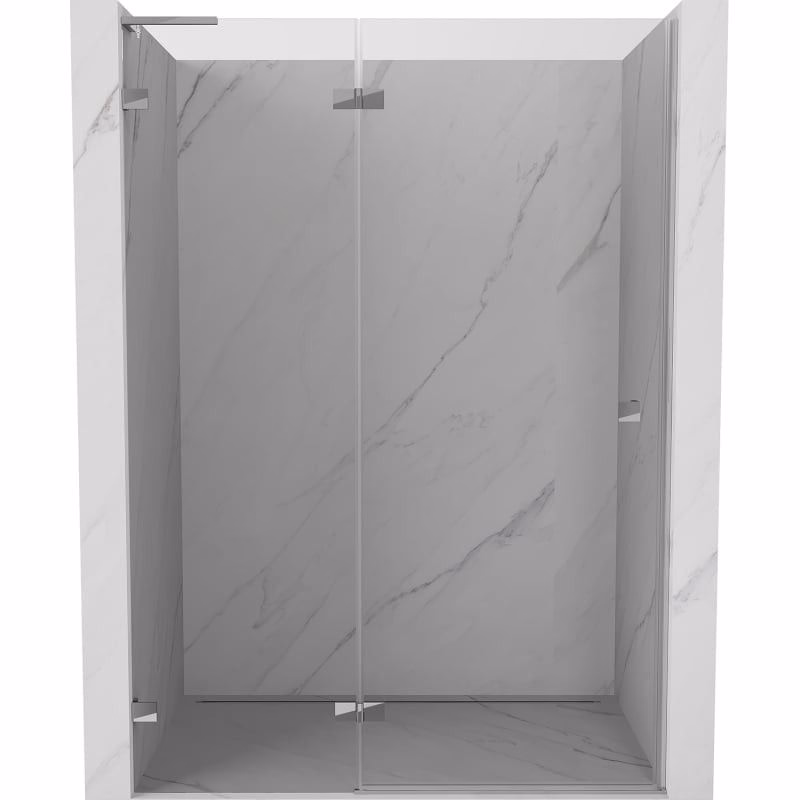 MEXEN/S - Lunar L sprchové dvere krídlové ľavé 130, transparent, chróm 834L-130-000-01-00-L