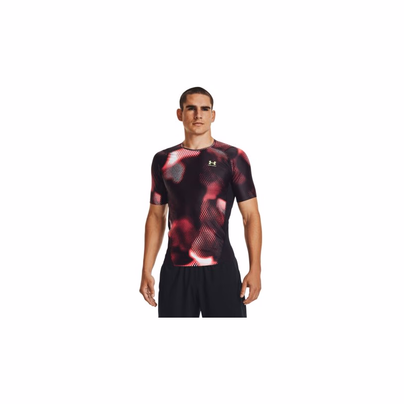 Pánske kompresné tričko s krátkym rukávom UNDER ARMOUR UA IsoChill Prtd Comp SS-BLK-1374077-001