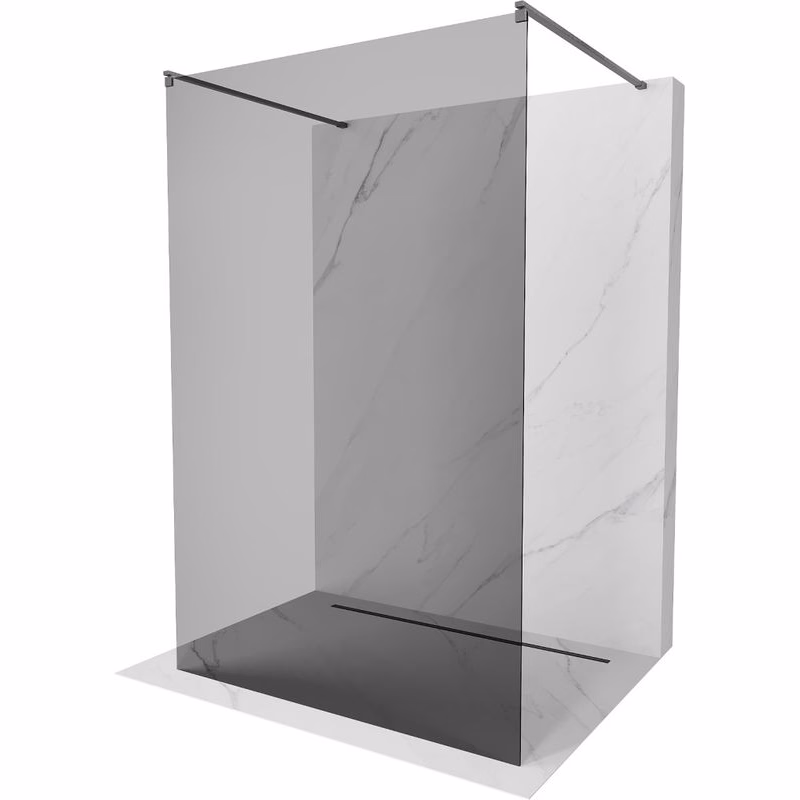 MEXEN/S - Kyoto samostatne stojaca sprchová zástena 120 x 200, grafit 8 mm, grafit kartáčovaná 800-120-002-66-40