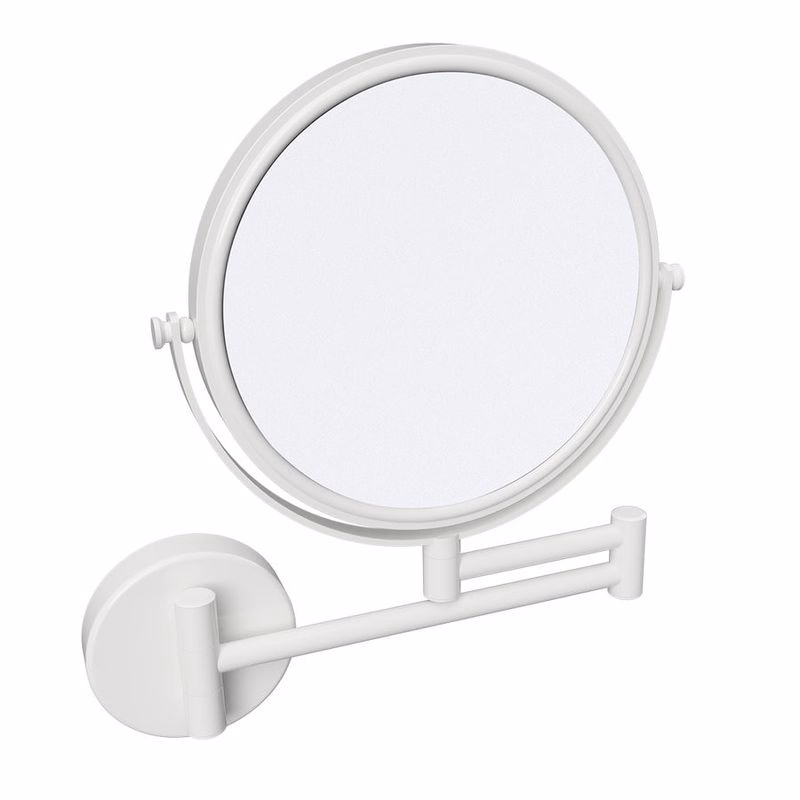 SAPHO - X-ROUND WHITE závesné kozmetické zrkadlo, priemer 200, obojstranné, biela mat XR006W